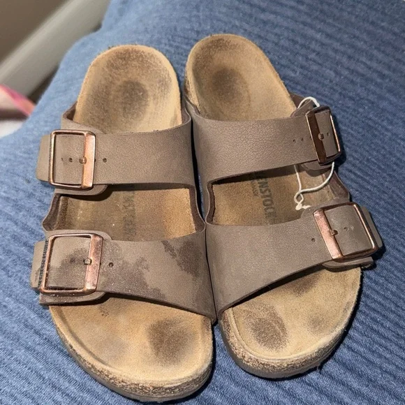 Birkenstock Arizona Kids Birkibuc - Mocha size 33 (USA 2) worn for one vacation - Picture 1 of 7